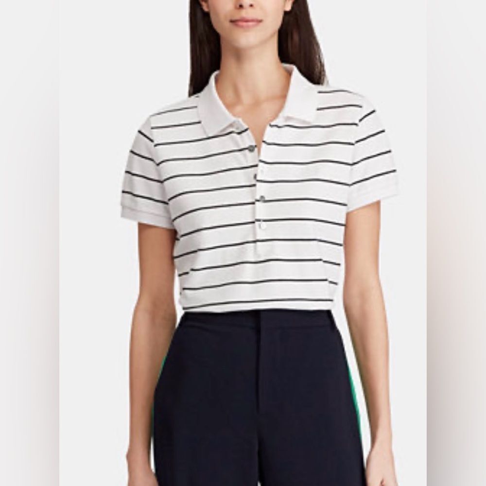 NEW NWT The Limited Women's Short Sleeve Polo Shirt Black or White black Stripe